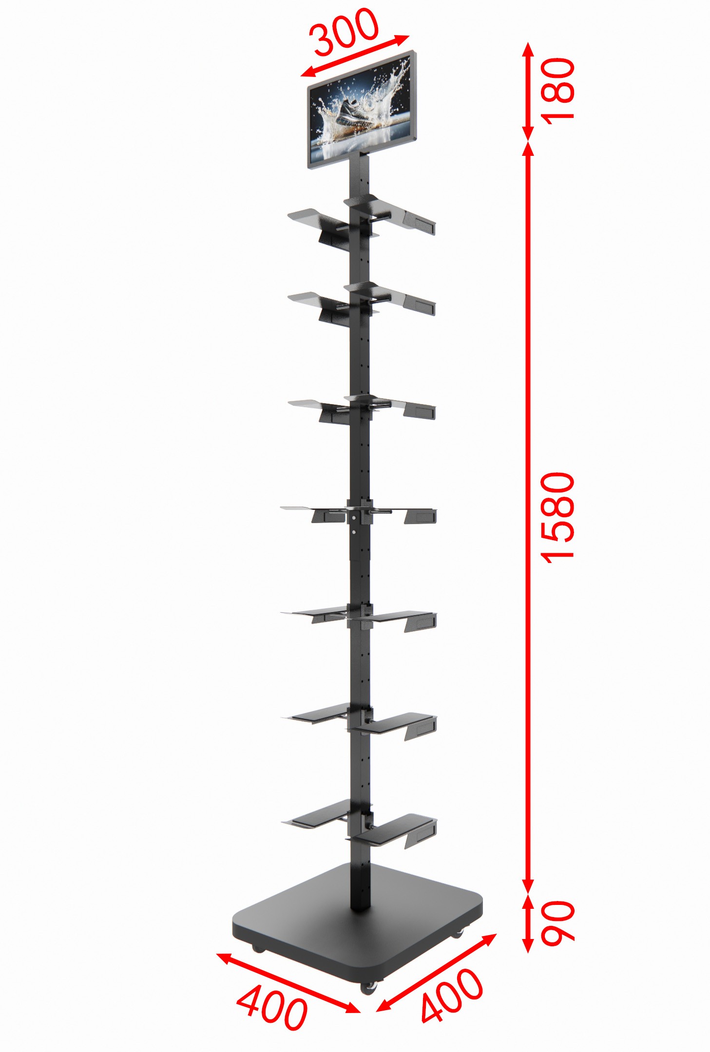 Floor iron display shoe rack store super display rack can be customized