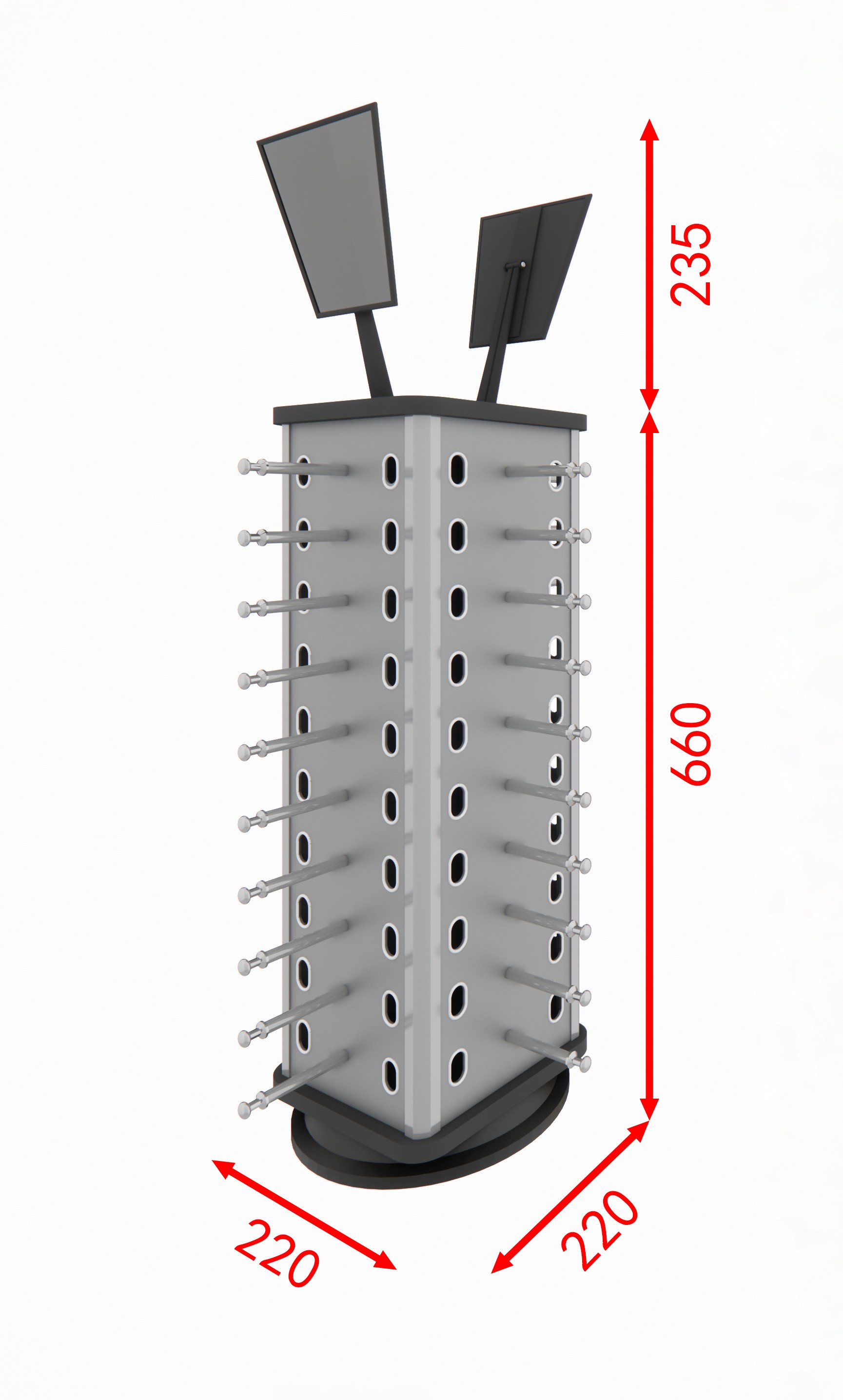 Classic countertop display frame aluminum-plastic panel silver can display 40 pairs
