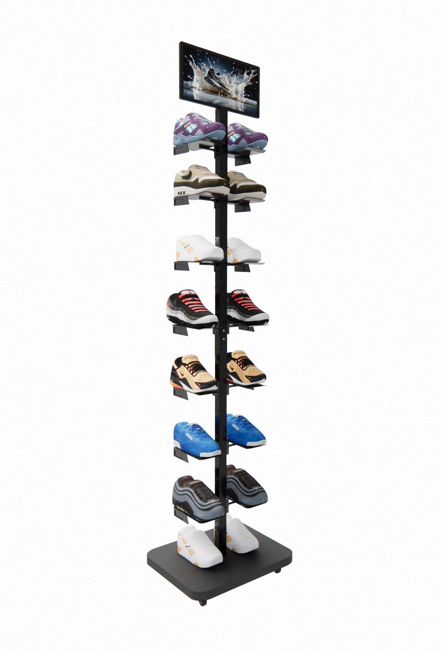 Floor iron display shoe rack store super display rack can be customized